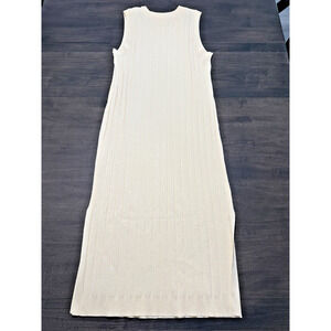 H&M Ribbed Knit Midi | Maxi Tank Sweater Dress -Small Cream/Yellow sleeveless